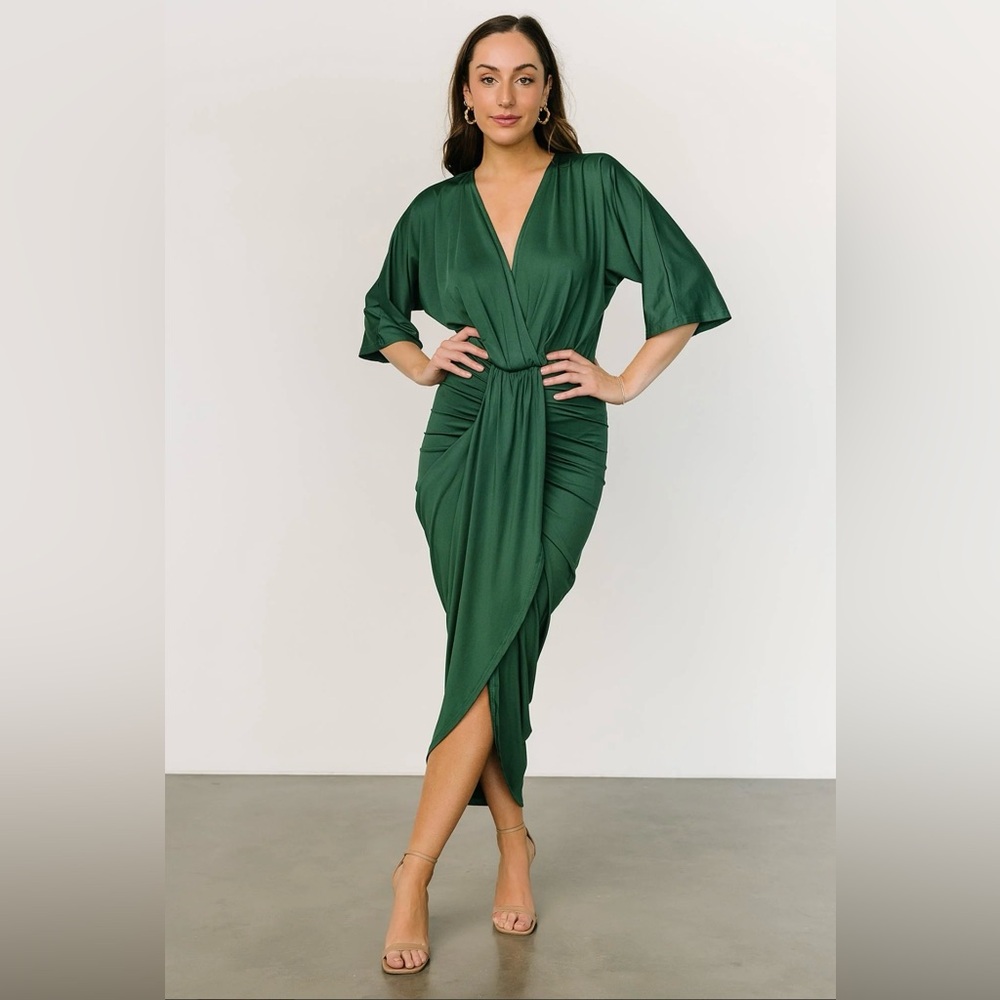 Baltic Born Mimi Midi Dress | Hunter Green - 1XL